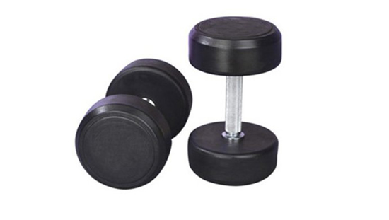 Picture of FIXED BLACK RUBBER DUMBBELLS