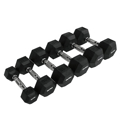 Picture of OK PRO Hex Rubber Coated Dumbbell Chromed Handle-10kg