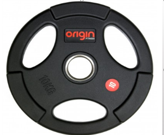 Picture of NANTONG DELUXE BLACK RUBBER OLYMPIC PLATE W/ HAND GRIP