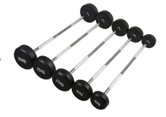 Picture of NANTG PD181 RUBBER BARBELL W/ STRAIGHT BAR - 15 KG+ BAR