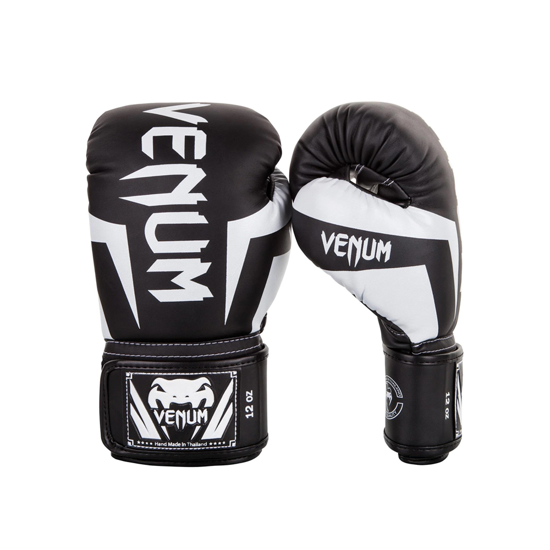 Picture of Venum Elite Boxing Gloves - Black/White - 10 Oz