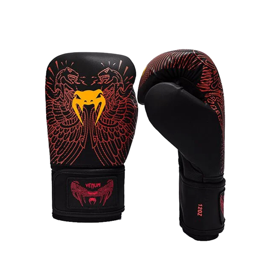Picture of Venum Quetzal Fury Boxing Gloves - Black/Fury Red/Tangerine